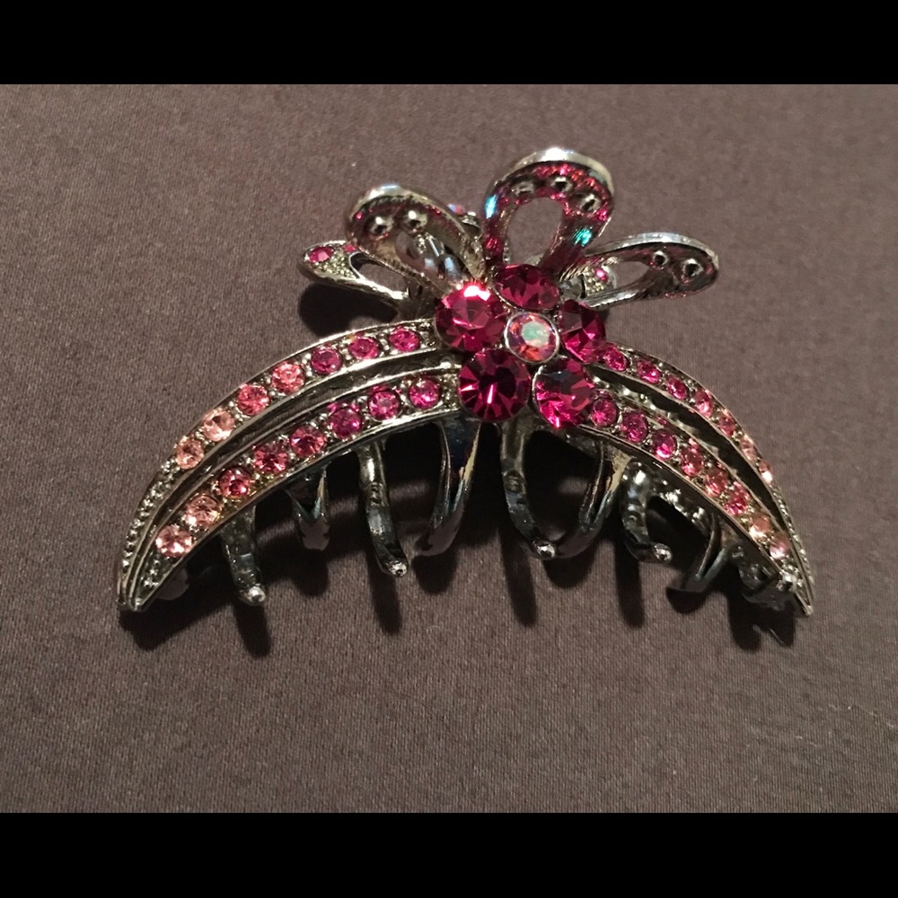 Jeweled Butterfly Floral Hair Clip